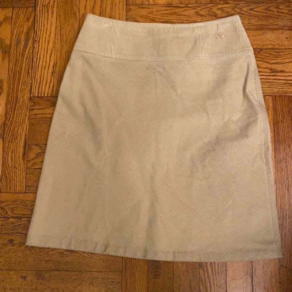 Authentic Burberry ecru cream beige corduroy skirt
